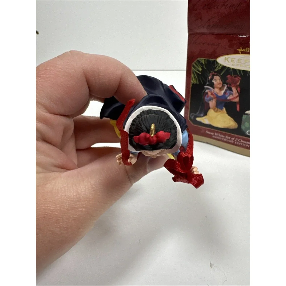 Hallmark Keepsake Disney Snow White Set of 2 Ornaments Anniversary Edition 1997